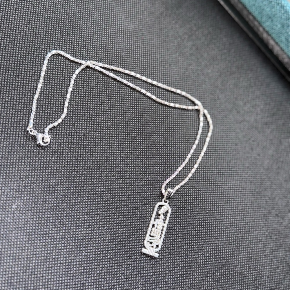 Unisex Pendant, BOLD Silver Colored Egyptian Necklace
